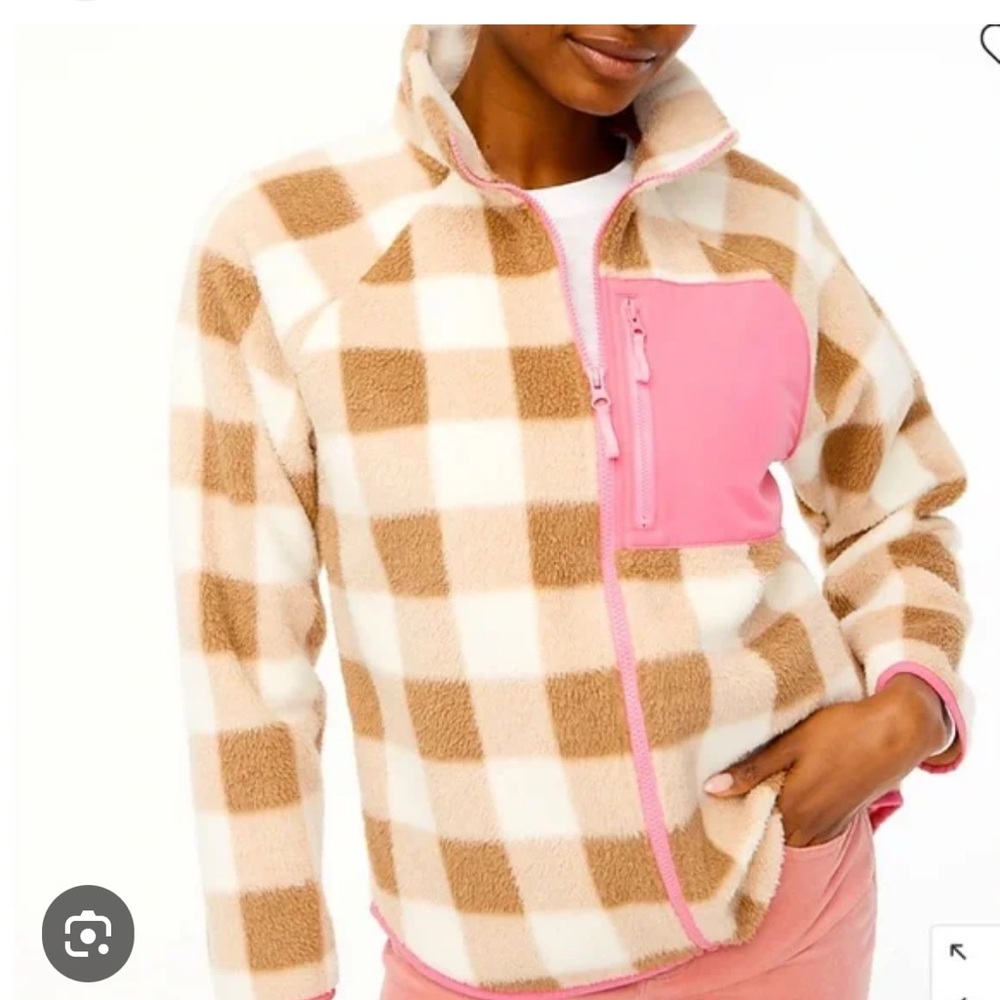 J. Crew Woven sherpa zip-up